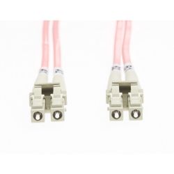 4Cabling 1m LC-LC OM4 Multimode Fibre Optic Cable Salmon Pink