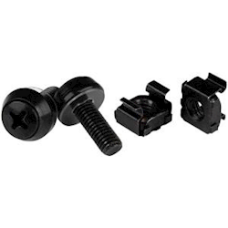 StarTech M6 Screws and Cage Nuts 50 Pack Black