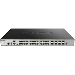D-Link DGS-3630-28TC 28-Port Gigabit xStack Layer 3+ Managed Stackable Switch with 24 1000Base-T (4 Combo SFP) and 4 10 GbE SFP+ Ports