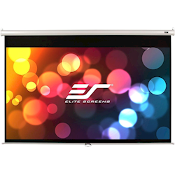 Elite Screens 92 16:9 Pull Down Screen Manual Wall/Ceiling Mount White Casing