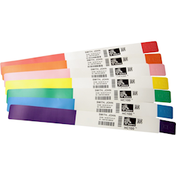 Zebra Wristband Synthetic 1x11in (25.4x279.4mm) DT Z-Band Ultra Soft Coated Permanent Adhesive cartridge Pink