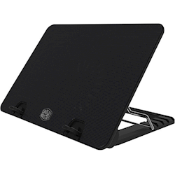 CoolerMaster Ergostand IV 5 Height Settings 140 Silent Fan LED Strip: USB Hub up to 17 inch (R9-NBS-E42K-GP)