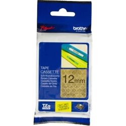 Brother TZE-MPGG31 Pattern Tape Black on Geometric Gold 12mm x 4m