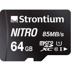 Strontium Nitro 64GB micro SD Single Pack 85MB/s U1 Class