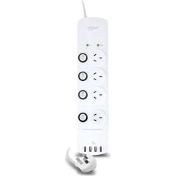 ALOGIC 4 Outlet Power Board with Individual Switches &amp;amp;amp; 4 USB Ports (4.5A Current) Surge &amp;amp;amp; Overload Protected  MOQ:2
