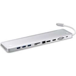 Aten USB-C Multiport Dual View Dock with Power Pass-Through Support up to 4K @ 30Hz via DisplayPort and HDMI 1080P @ 60Hz via VGA Dual View through PC