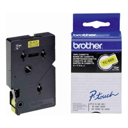 Brother TC-601 12MM BLACK ON YELLOW TC TAPE