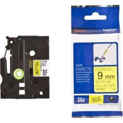 Brother TZ-FX621 9mm Black on Yellow Flexible TZ Tape GENUINE