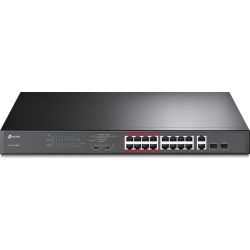 TP-Link TL-SL1218MP 16-Port 10/100Mbps + 2-Port Gigabit Unmanaged PoE Switch