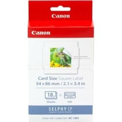 Canon KC18IS Colour Ink/Square Label Set Kit 5x5cm 18sheets GENUINE