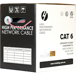 4Cabling Cat 6 Ethernet Cable w/ Solid Conductors 305m Reel Box Pink