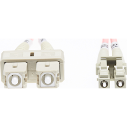 4Cabling 1m LC-SC OM1 Multimode Fibre Optic Cable Salmon Pink