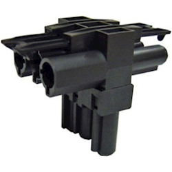 4Cabling Elsafe: T Connector 1 Male/2 Female Black