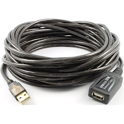 4Cabling 10M USB 2.0 AM-AF Active Extension Cable Black