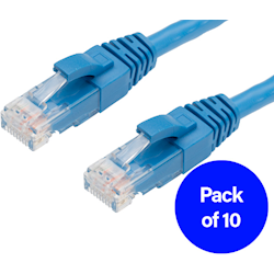 4Cabling 0.5m Cat6 RJ45-RJ45 Pack of 10 Ethernet Network Cable Blue
