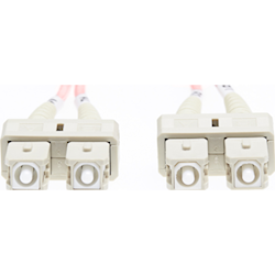 4Cabling 1m SC-SC OM4 Multimode Fibre Optic Cable Salmon Pink 2mm