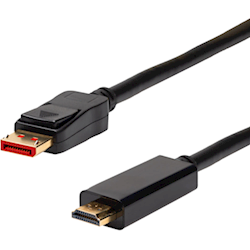 4Cabling 1m DisplayPort Male to HDMI 2.0 Male Cable. 4K2K @60Hz Black