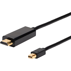 4Cabling 3m Mini DisplayPort Male to HDMI 2.0 Male Cable. 4K2K @60Hz Black