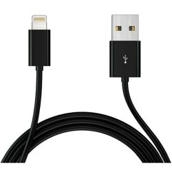 Astrotek 2m USB Lightning Data Sync Charger Black Cable for iPhone 6S 6 Plus 5 5S iPad Air Mini iPod