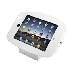 Compulocks Tablet Kiosk Stand 45DEG Bracket Table OR Wall Mount Kiosk White