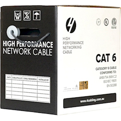 4Cabling Cat6 Ethernet 305m Cable Reel Box. Solid Conductor. Grey
