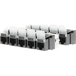 4Cabling Cat 6 Keystone RJ45 Jack for 110 Face Plate 10 Pack Black