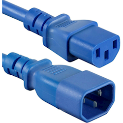 4Cabling 1.5m IEC C13 to C14 Extension Cord M-F: Blue