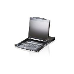 Aten Rackmount USB-PS/2 VGA Dual Rail Slideaway 19 inch LCD KVM Console with Second Console Port