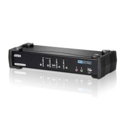 Aten 4-Port USB Dual-Link DVI KVMP Switch with 7.1 Audio and USB 2.0 Hub Cables Included