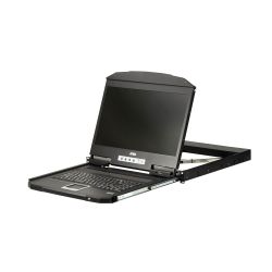 Aten 1U Ultra Short Depth Single Rail WideScreen Rackmount LCD Console (USB / HDMI)