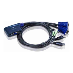 Aten 2 PORT USB CABLE KVM SWITCH WITH AUDIO 2YR