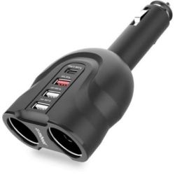 mbeat Gorilla Power Four Port USB-C PD &amp;amp;amp; QC3.0 Car Charger with Cigar Lighter Splitter (LS)