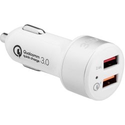 3Sixt Car Charger 5.4A Micro USB Cable 1m White