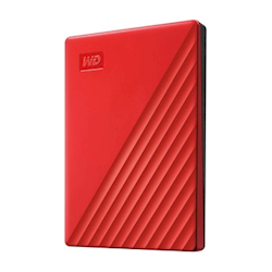 WD My Passport 2TB Portable External Hard Disk Drive HDD Red