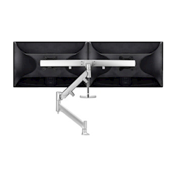 Atdec AWM Single Arm Dual Rail up to 2x 27 inch wide screens &amp;amp;lt;16kg F Clamp Silver