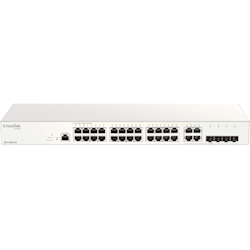 D-Link 28-Port Gigabit Nucluas Cloud Managed Switch with 28 RJ45 and 2 Combo SFP ports.