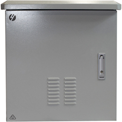 4Cabling 18RU 600mm Wide x 600mm Deep Grey Outdoor Wall Mount Ventilated Cabinet. IP45