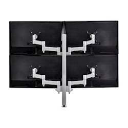 Atdec AWM Quad Monitor arm solution 460mm articulating arms 750mm Post heavy duty clamp Silver