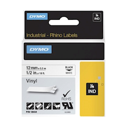 Dymo Industrial Tape Vinyl 12mm WHT