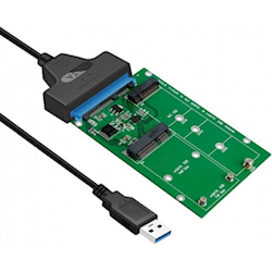 Simplecom SA221 USB 3.0 to mSATA + NGFF M.2 (B Key) SSD 2 in 1 Combo Adapter 1yr