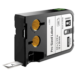 Dymo XTL Pre-cut Tape Black on White 12x38mm