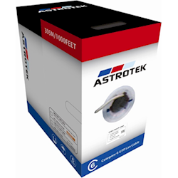 Astrotek Cat6 FTP Cable 305m Roll Blue Full 0.55mm Copper Solid Wire Ethernet LAN Network 23AWG 0.55cu Solid 2x4p PVC Jacket
