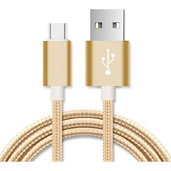 Astrotek 1m Micro USB Data Sync Charger Cable Cord Gold Colour for Samsung HTC Motorola Nokia Kndle Android Phone Tablet and Devices