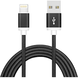 Astrotek 1m USB Lightning Data Sync Charger Black Cable for iPhone 6S 6 Plus 5 5S iPad Air Mini iPod