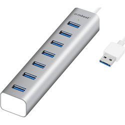 mbeat 7-Port USB 3.0 Aluminium Slim Hub with Power for PC and MAC