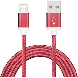 Astrotek 1m USB Lightning Data Sync Charger Red Colour Cable for iPhone 6S 6 Plus 5 5S iPad Air Mini iPod