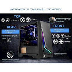 Antec DP301M mATX ARGB Front LED Tempered Glass Side up to 6x 120mm Fans Dust Filter Gaming Case 2yr Wty