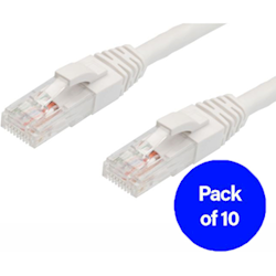 4Cabling 0.25m Cat6 RJ45-RJ45 Pack of 10 Ethernet Network Cable. White