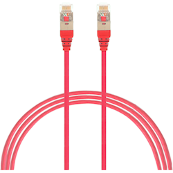 4Cabling 0.25m Cat6a RJ45 S/FTP Thin LSZH 30 AWG Network Cable. Red