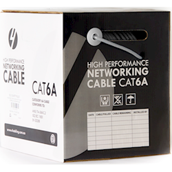 4Cabling CAT6A S/FTP LSZH Solid Core Cable Roll 305m : 23AWG: Grey
